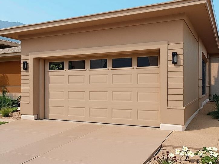 custom Tucson tan garage one door