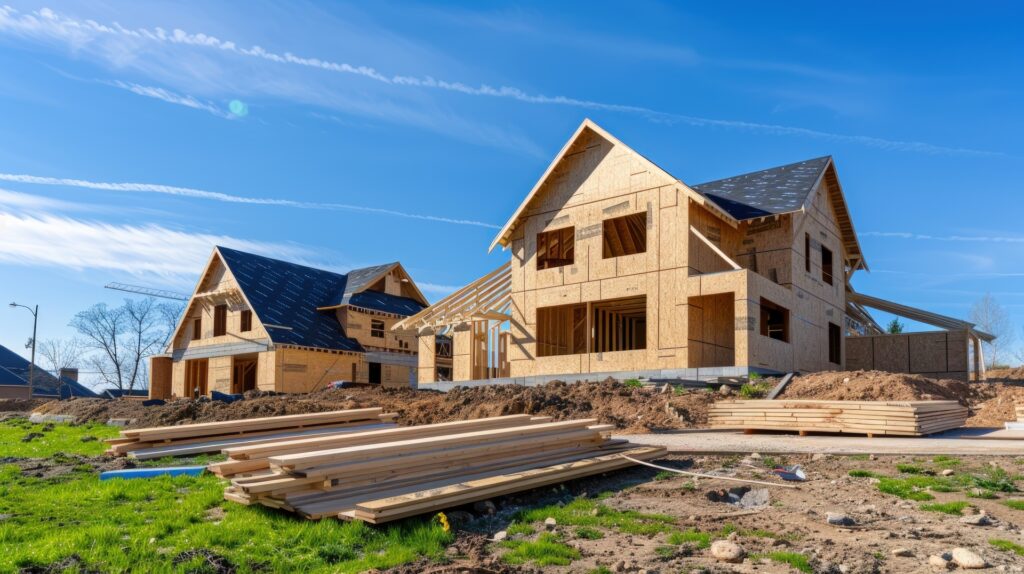 Home under construction houses in progress real estate development